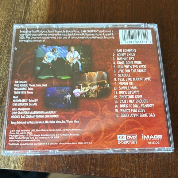 Sealed BAD CO Bad Company Hard Rock Live CD DVD 2 Disc Set - Picture 2 of 4